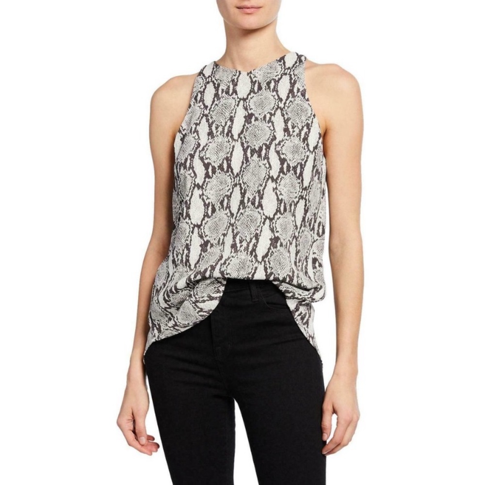 A.L.C. ‘Anise’ Crepe Snakeskin Animal Print Sleeveless Top Sz 10 EUC